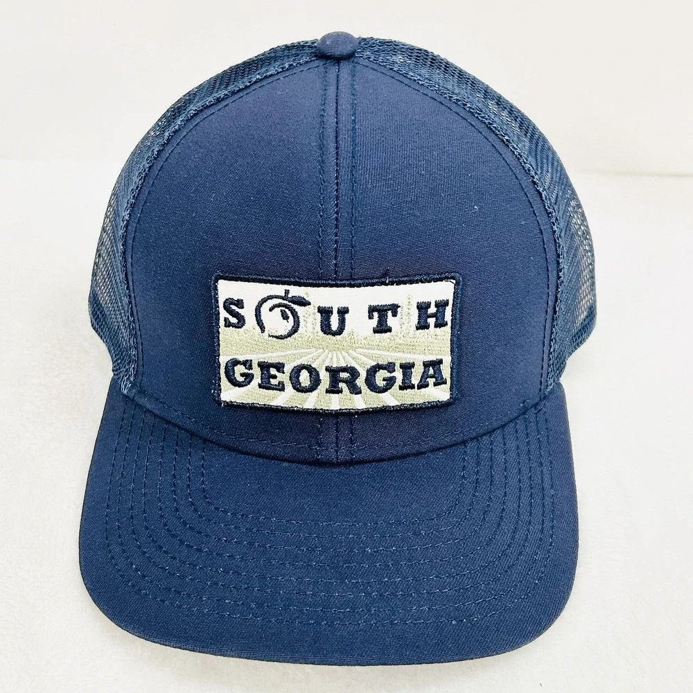 The State Company South Georgia Square Patch‎ Trucker Hat Cap Adjustable Blue